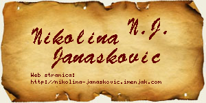 Nikolina Janašković vizit kartica